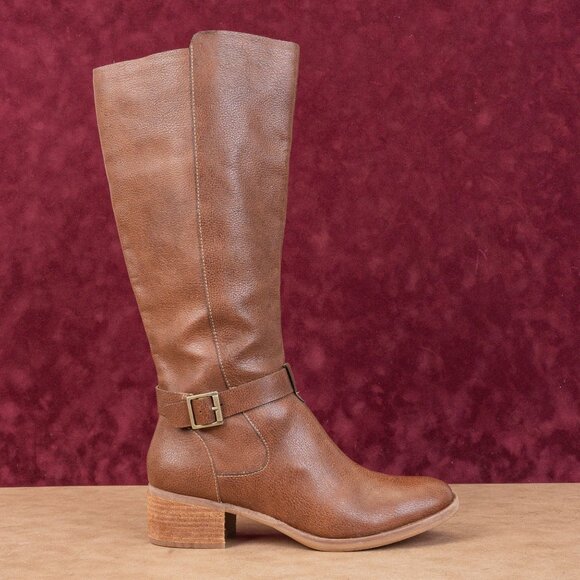 Korks Women Theresa Brown Vegan Leather Riding Wide Calf Knee Boots size 9.5 - Picture 4 of 10